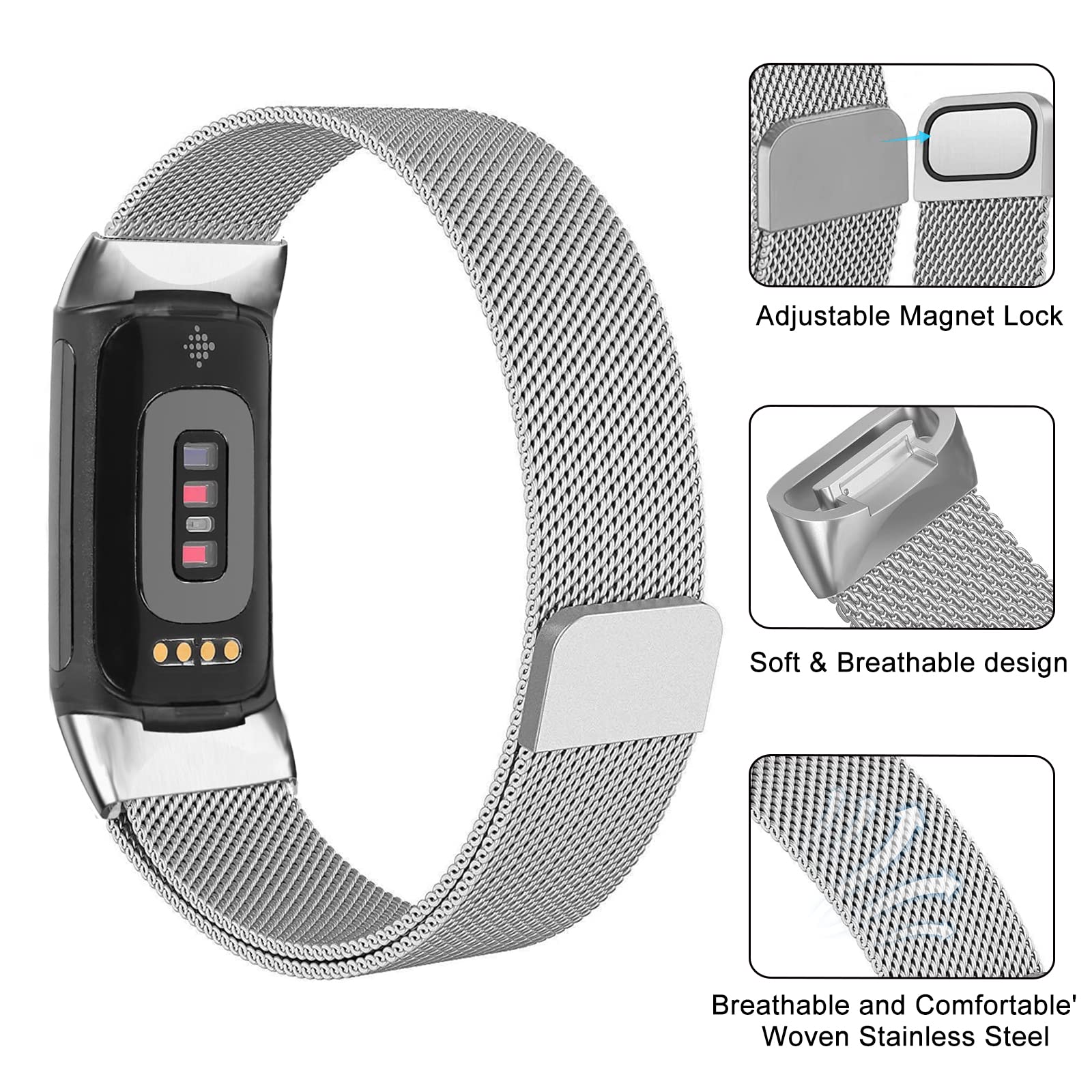 Milanese Loop Magnetic - Milanese loop For fitbit charge 6