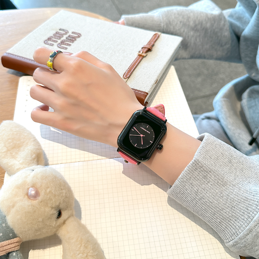 New Stylish Square Watch With  - Canvas Strap Watch recension och pris