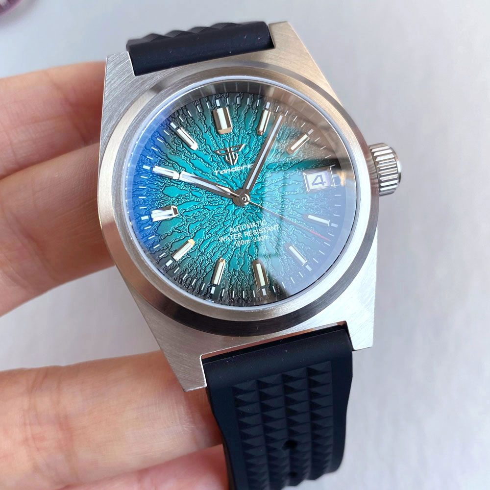 New 38mm Mechanical Watch Men  - Rubber Strap Diver recension och pris