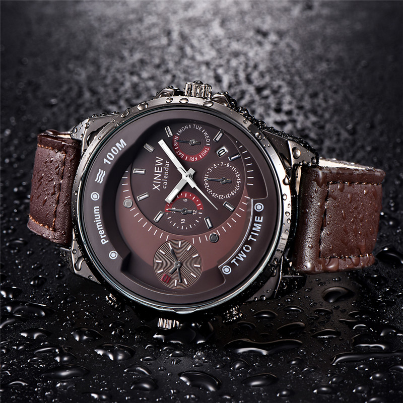 Original XINEW Brand Men Watch - Leather Watch Band Men recension och pris