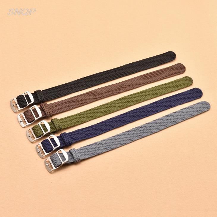 20mm 22mm Black Navy solid col - Perlon Strap Woven recension och pris