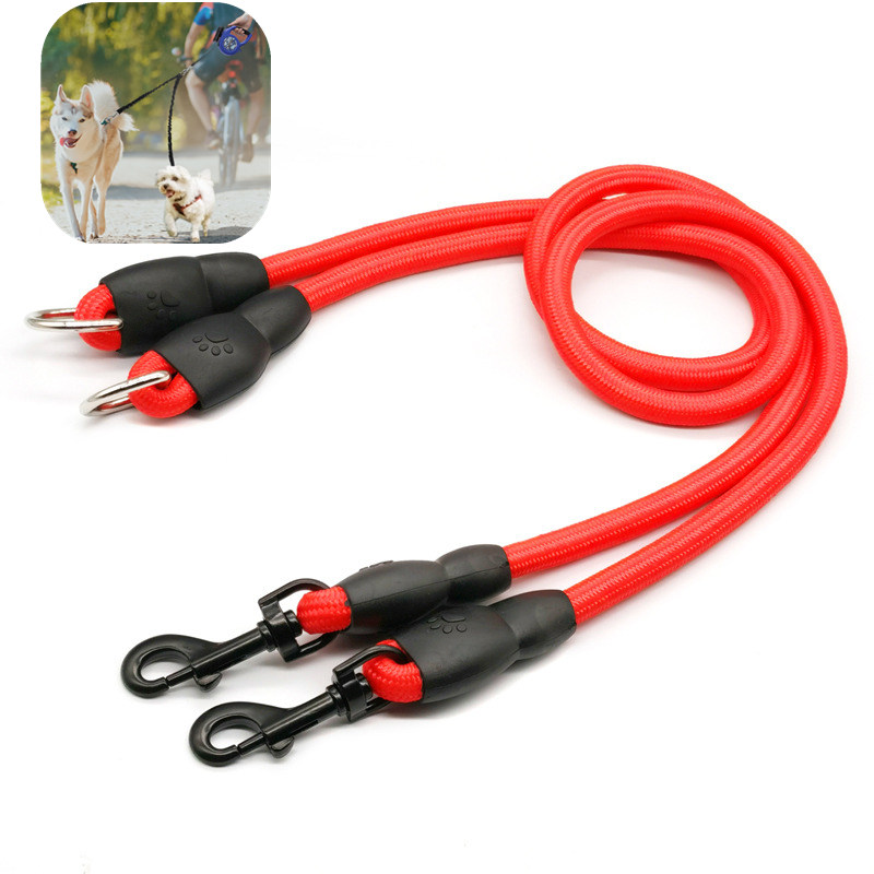 Dog Leash Double Leashes for D - Leather Strap Quick Release recension och pris