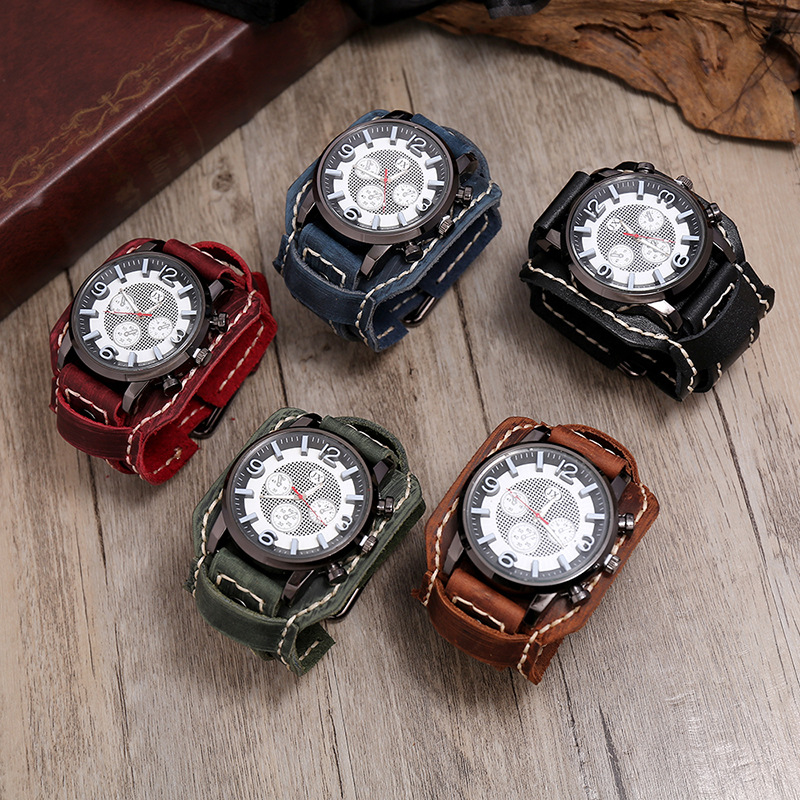 New Retro Mens Watches Genuine - Leather Watch Band Men recension och pris