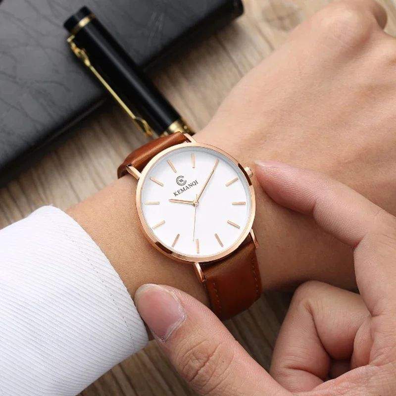 Fashion Ultra Thin Men's Quart - Leather Watch Band Men recension och pris