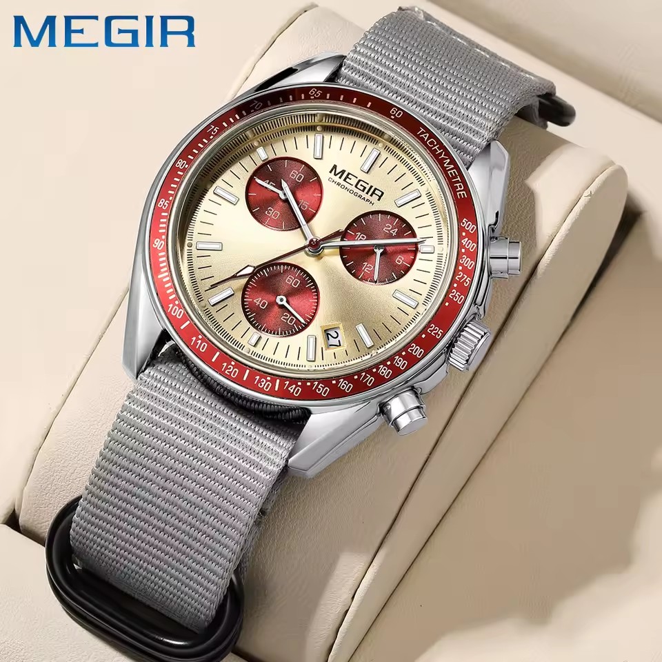 MEGIR 2247 Men's Luxury Quartz - Canvas Strap Watch recension och pris