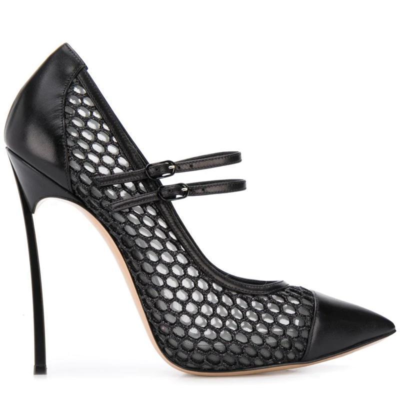 Sexy Mesh Patchwork Pointed To - Mesh Strap Metal recension och pris