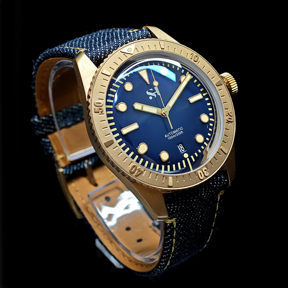 42mm Bronze Mens Watch Mechani - Canvas Strap Watch recension och pris