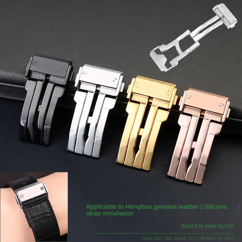 18 22mm Solid Stainless Steel  - Leather Watch Band Men recension och pris