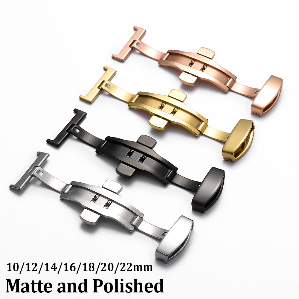 10/12/14/16/18/20/22mm Polishe - Butterfly Clasp Deployant recension och pris