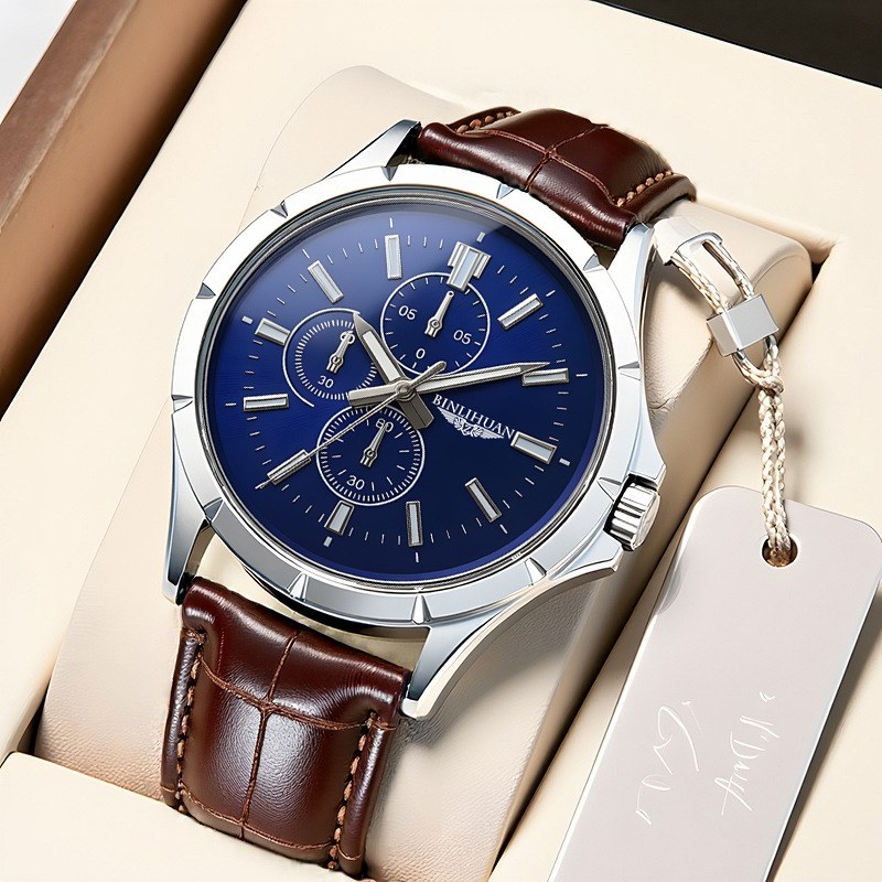 Men Chronograph Quartz Watch,  - Leather Watch Band Men recension och pris