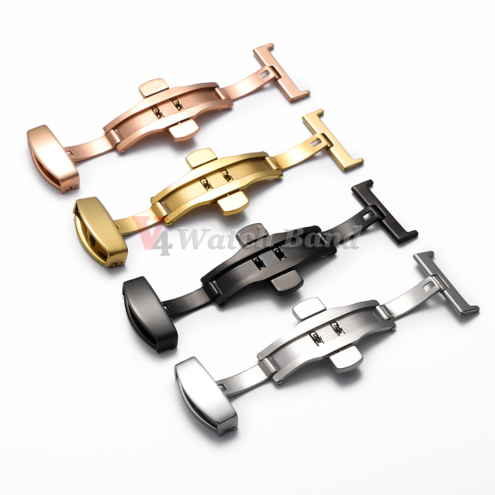 Polished Matte Double Button W - Butterfly Clasp Deployant recension och pris