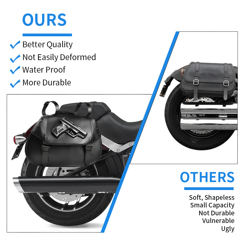 34L Universal Motorcycle PU Le - Leather Strap Quick Release recension och pris