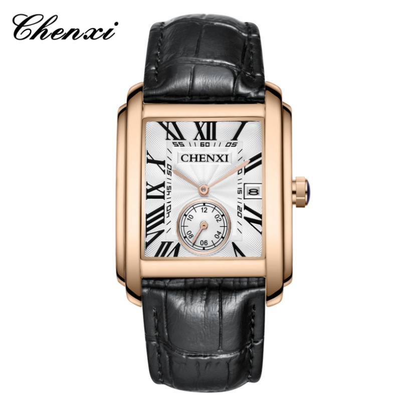 CHENXI 8216 Fashion Classic Sq - Leather Watch Band Men recension och pris