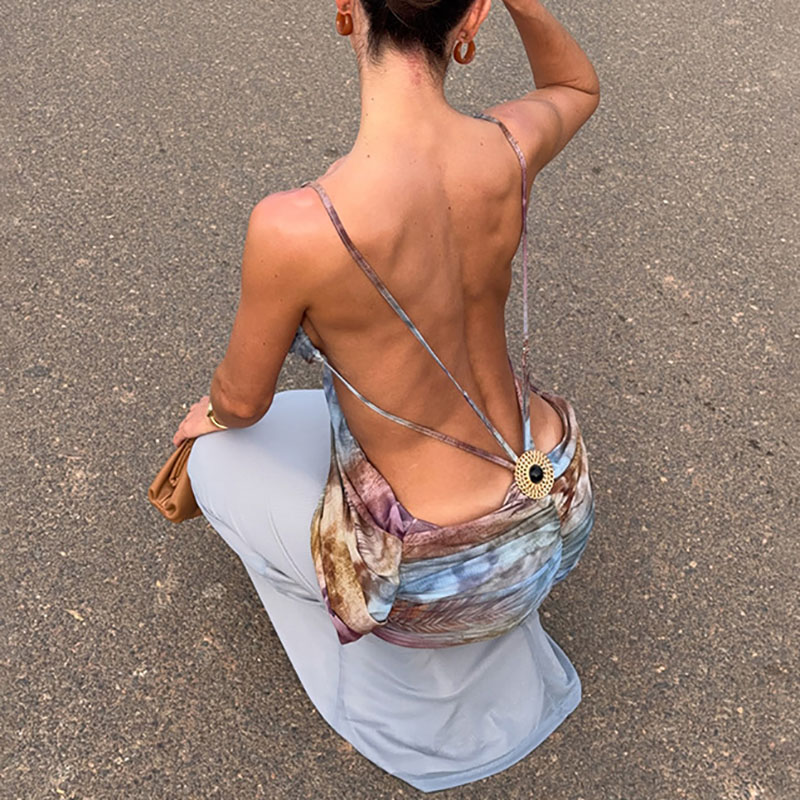 Sexy V-neck Sleeveless Spaghet - Mesh Strap Metal recension och pris