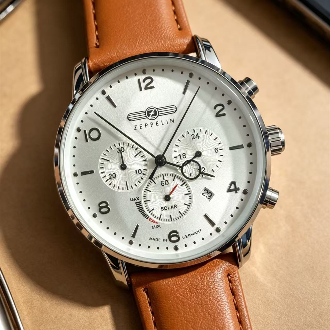 Zeppelin Airship Automatic Dat - Leather Watch Band Men recension och pris