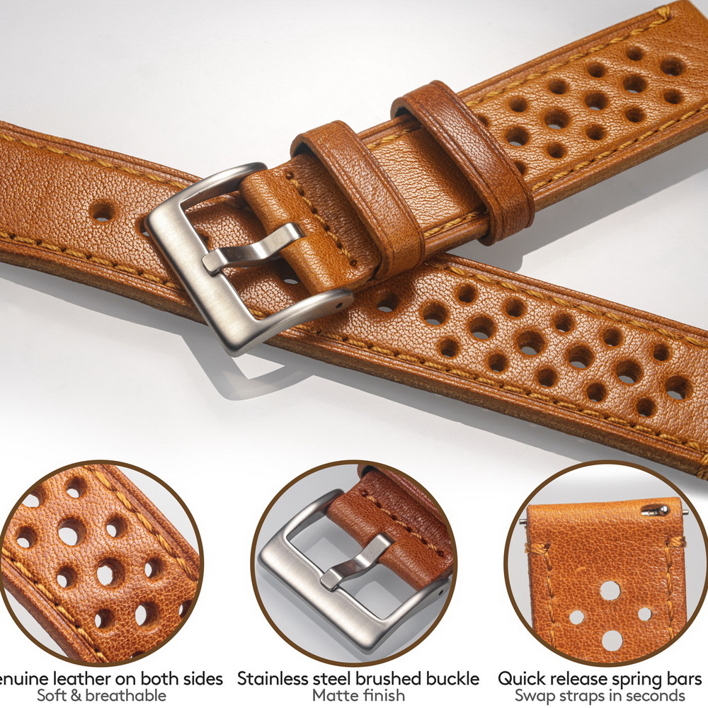 Hemsut Cowhide Watch Band Quic - Suede Strap Watch recension och pris