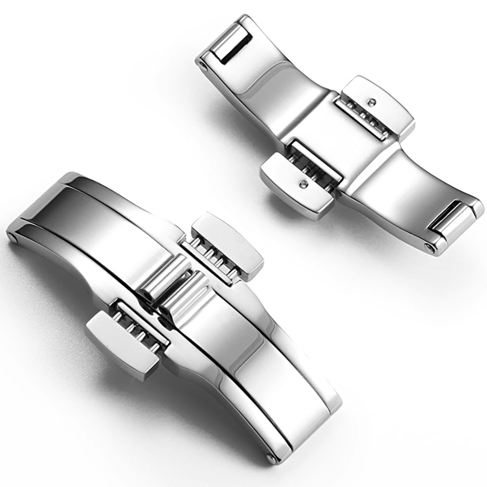Silver Stainless Steel Butterf - Butterfly Clasp Deployant recension och pris