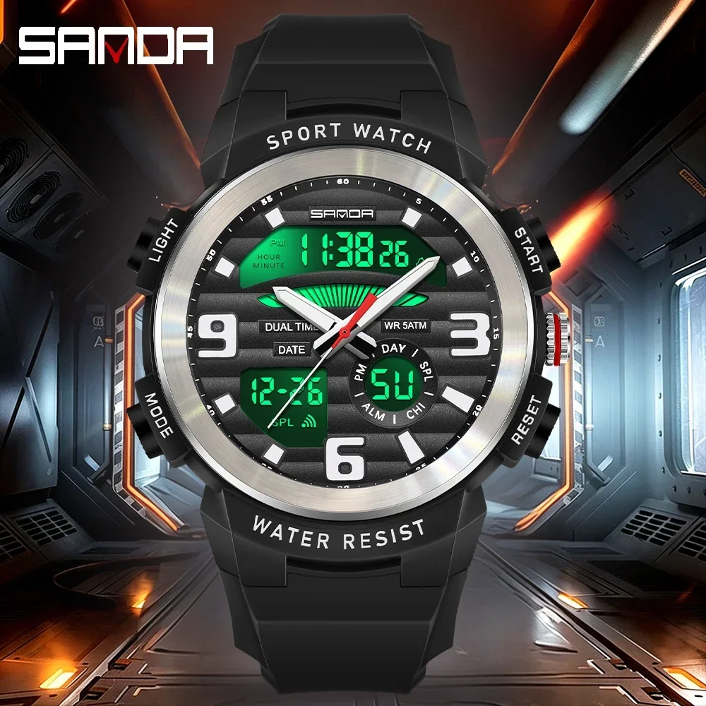 SANDA Multifunction Men Watch  - Rubber Strap Diver recension och pris