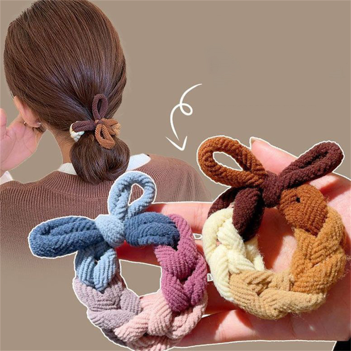 Colorful Hand-Woven Hair Rope  - Silicone Band Women recension och pris