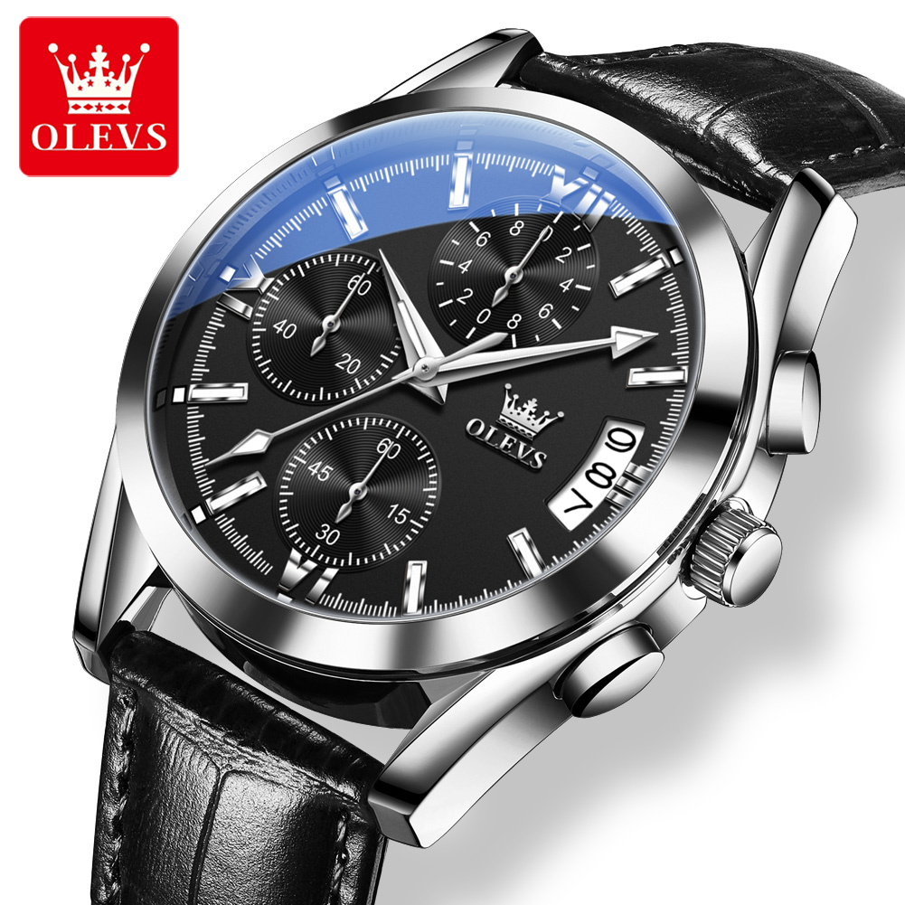 OLEVS Top Brand Luxury Men Wat - Leather Watch Band Men recension och pris